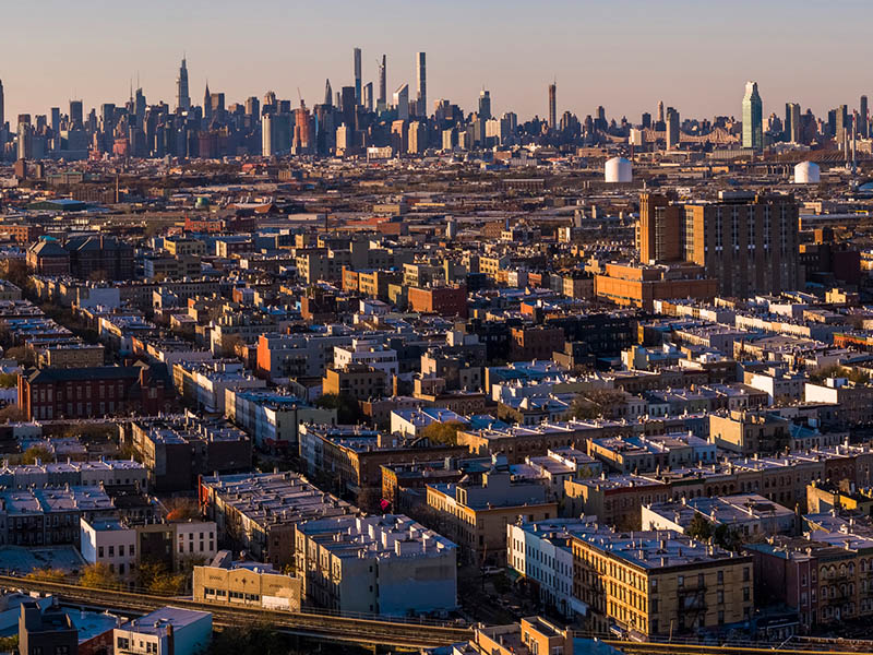 Aerial View of Commercial Properties in Brooklyn, NY